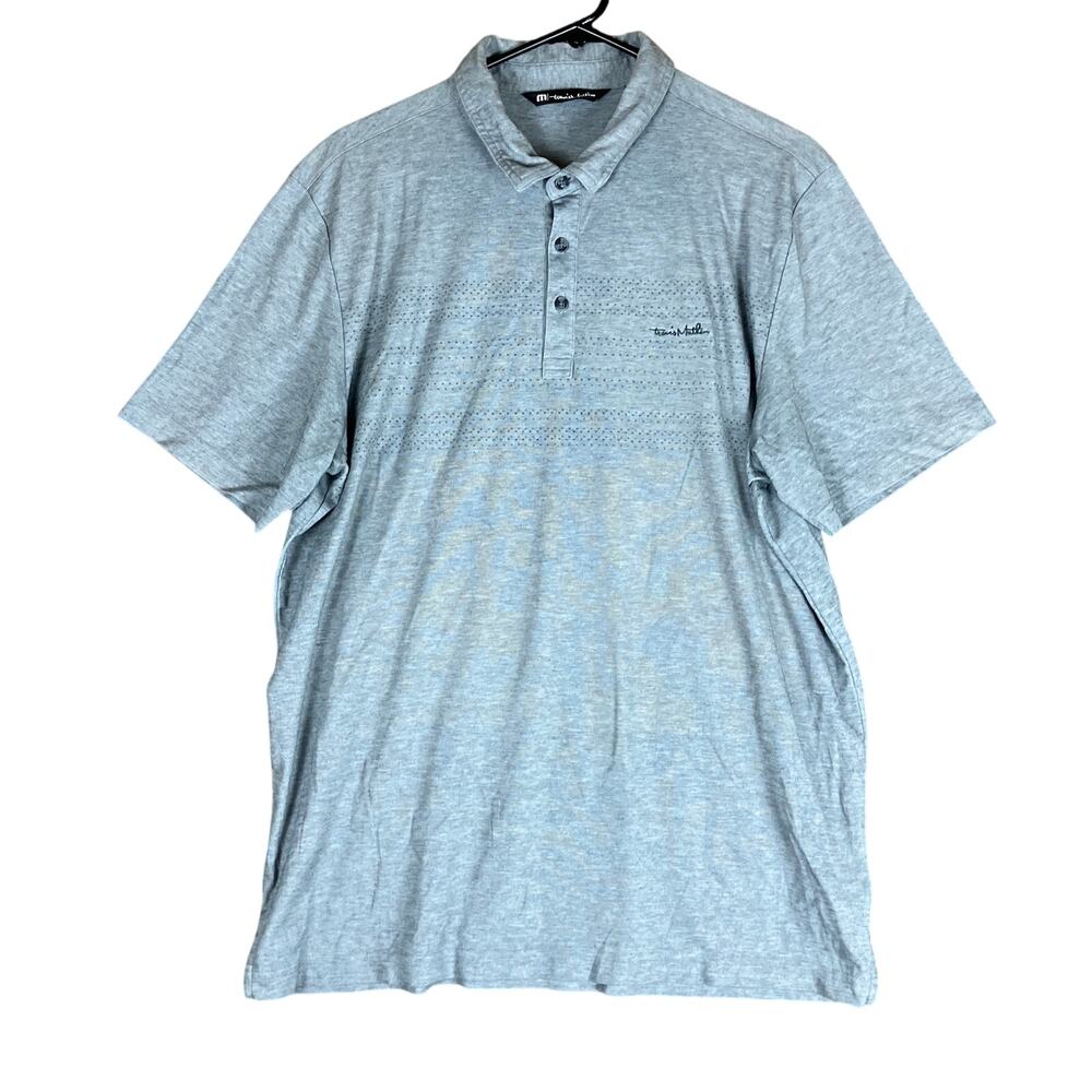 Travis Mathew Mens Shirt Gray Golf Polo Short Sleeve Pima Cotton XL